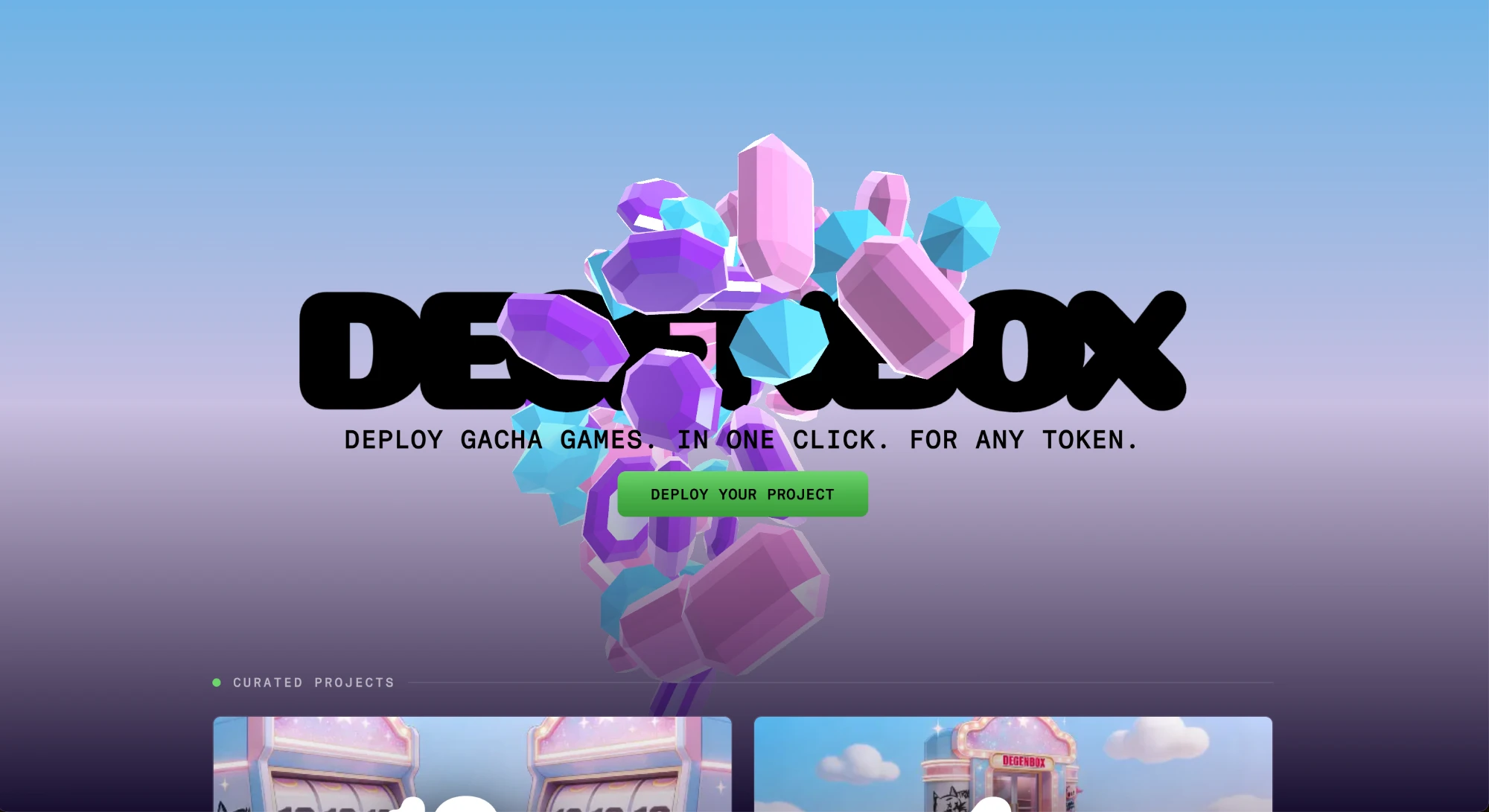 Degenbox: deploy gacha games in one click, for any token